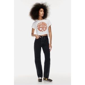 DENIM FORUM Joni High Loose Size 28 32L washed black